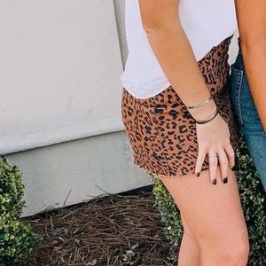 Free People Printed Denim Skirt